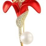 A Romantic Red Rose Brooch That Steals the Spotlight